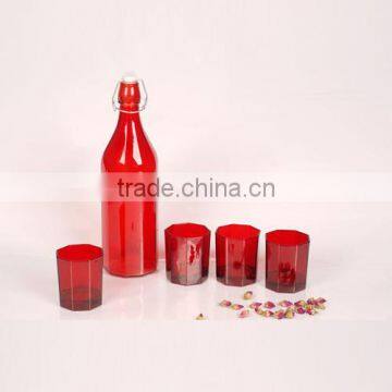 different shaped glass cups for wine glass set in red