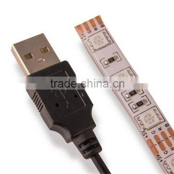 50cm 19.7in RGB LED Strip Light TV Background Lighting Kit RED GREEN BLUE With 5V & USB Light Controller photo-6