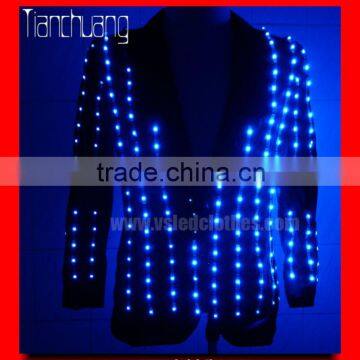 Men LED Dance Costume, LED Light Modern Dance Costumes