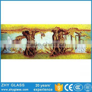 Handmade Carving Background Wall Decorative Glass Hanging Art