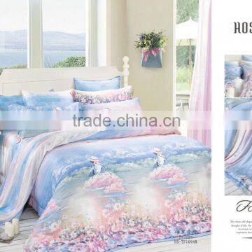 Newest Bright colorful printed 40x40s tencel duvet cover sets