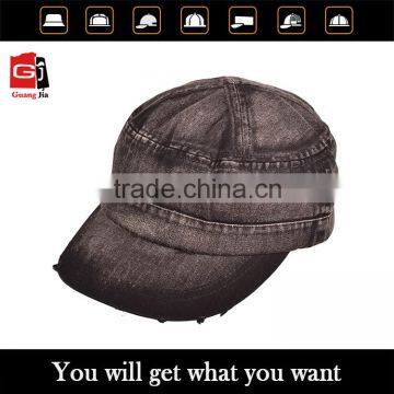 Heavy washed new herringbone black and brown army cap