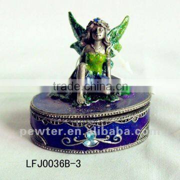 2012 QZchaoqun Plating colorful fairy metal jewerly box LFJ0023