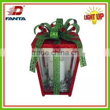 Exquisite handmade metal Christmas lantern with LED light for holiday use