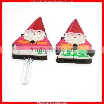 Santa Claus soft PVC key cap for Christmas gift items 2014 (KMS-1419)