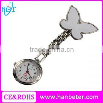 316L steel band quartz watch for medical butterfly nurse watches