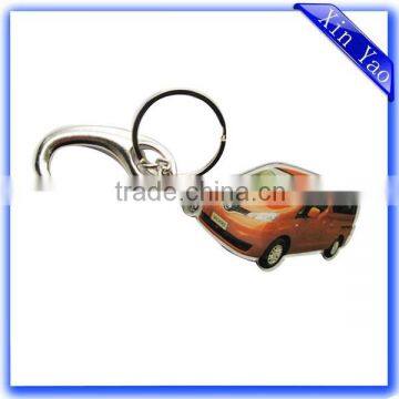 Factory promotional car shaped cheap custom printed keychain