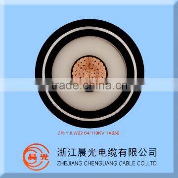 64/110KV High Voltage Cable Single Copper Core Fire Resistant XLPE Insulated PVC Sheathed Power Cable 1*630mm2