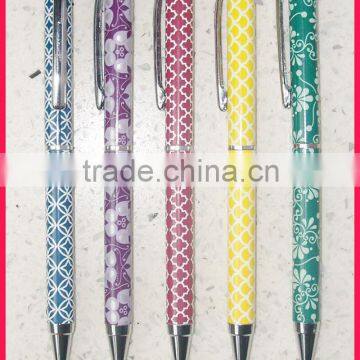 Metal ball pen with wrap paper printing