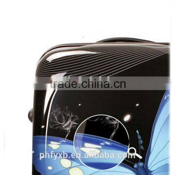 China 2015 With Two Size 20'' 24''Factory Fashion for Girls Butterfly Printing ABS&PC Carry on Trolley Luggage Set for Travel photo-6