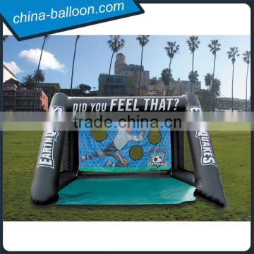 giant cube inflatable soccer shooting,inflatable soccer dart game for outdoor play