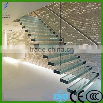 Laminated Safety Glass For Stairs/Laminated Glass Stairs Supplier