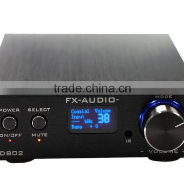 FX Audio D802 80W*2 192KHz Coaxial/Optical/USB Remote Control Class D Digital Power Amplifier