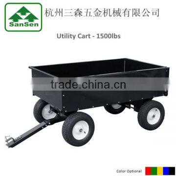 4-Wheel Utility Cart Trailer 17Cubic - 1500lbs for Garden Lawn Tractor photo-5