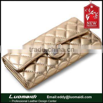 Customize handmade crocodile pattern lady clutch bag genuine cowhide leather wallet/purse