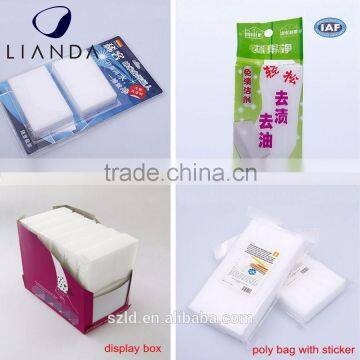 White Melamine Foam Sponge With High Density, Magic Eraser in Polybag, Melamine Foam Magic Sponge