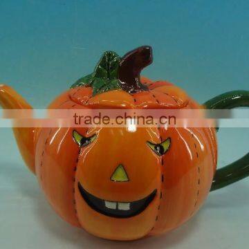 ceramic teapot design pumpkin container for food