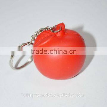 pu stress apple with keychain