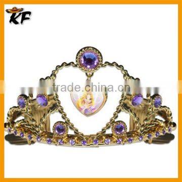 2015 factory hot sale girls heart rhinestone tiara crown