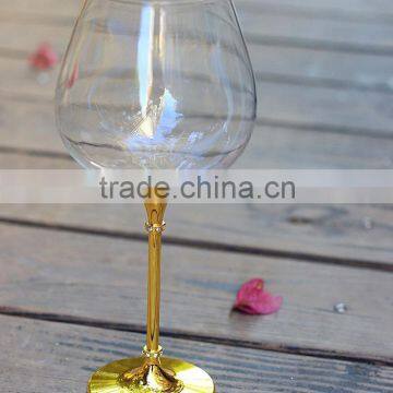 Glassware Manufacturer Handmade Copper Goblet Gold Wine Glass Bottle 250ml for Beverage for Home Party