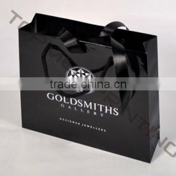 Black Ribbon & Rope Glossy Paper Bag