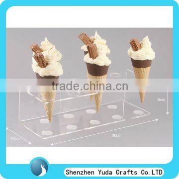 Plexiglass clear ice cream cone display stand for ice cream cone acrylic display for ice cream cone