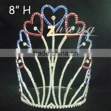 Red and blue star patriotic pageant tiara crown. sizes available