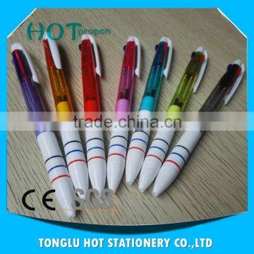 High quality office professional rainbow 4 in 1 multi color pen