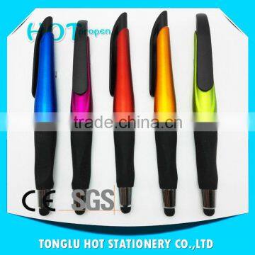 Cheap stuff to sell black grip and clip pad printing custom stylus pens