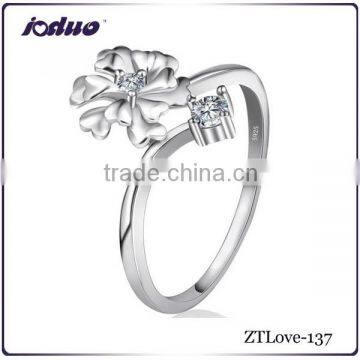 Fashion jewelry freshness style beautiful flower design 925 sterling silver rings