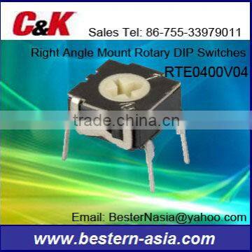 RTE0400V04 C&K Right Angle Mount Rotary DIP Switches