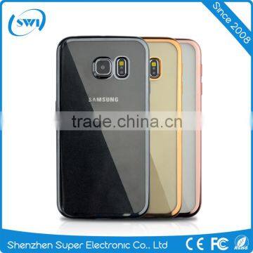 Luxury Ultra-thin Crystal Electroplate Soft TPU Case Cover For Multi Smart Phone for Samsung S6 edge