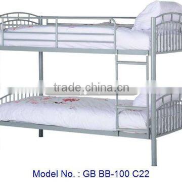 Metal Loft Bunk Bed In White For Adult With Ladder, double decker metal bed, bunk bed for adult with ladder, metal bed furniture