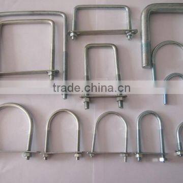 Kinds of galvanized U bolt and nuts, u shape fastener