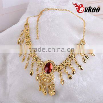 EVKOODance Accessories Indian Jewelry Accessories Beautiful Oriental Dance Accessories Necklace Belly Accessory Gold Color photo-3