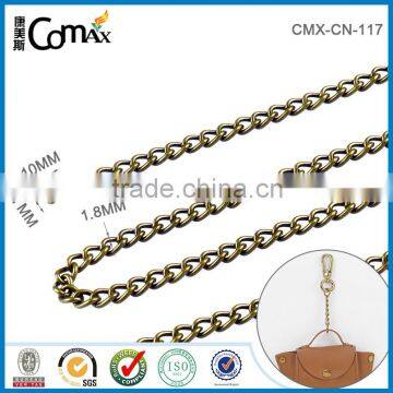 Wholesale antique brass custom metal chain handle for handbag