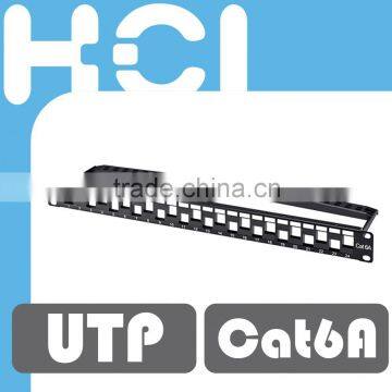 1U 24 Port Cat 6A Unshielded UTP Snap-In Type Discrete Patch Panel