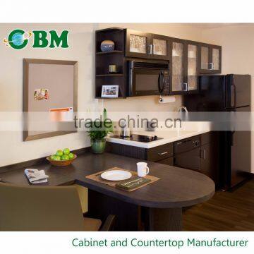 Apartment and hotel white quartz kitchen top