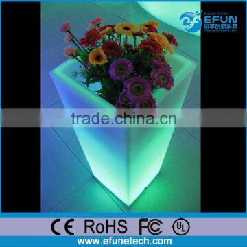 top products 2017 decorating led illuminated rgb color plastic cube flower pots