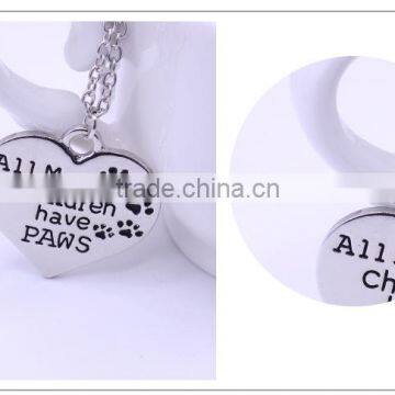 2016 New Fashion Alloy Jewelry Sculpture Letter Member of Family Silver Children Necklace Heart Pendant photo-5