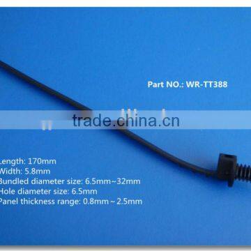 Pine tree rivet cable tie for automobile