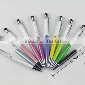 new plastic crystal ball pen with stylus, crystal pen with touch stylus