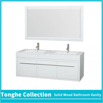 60'' Modern Double Sink Bathroom Vanity Combo White Finish