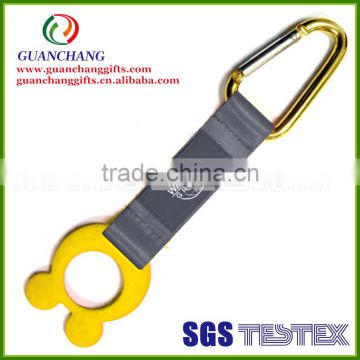 gold carabiner lanyard with bottle holder