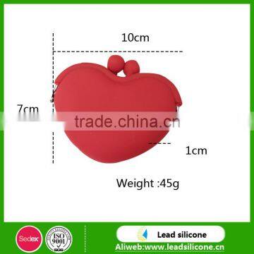 2015 Hot Selling Heart Shape Silicone Wallet/Silicone Coin Bag photo-3