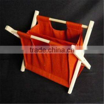 Factory Price Foldable Wooden Newspaper Holder With Fabric Wholesale photo-4