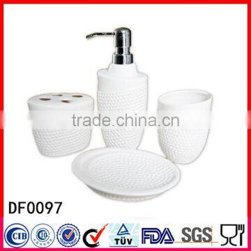 4psc White Custom Design Ceramic Bath Set, Bathroom Accessory Sanitary Set photo-3