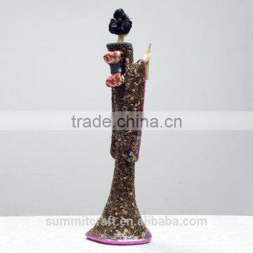 Home Decoration Living Room Resin Japanese Kimono Lady Figurine photo-3