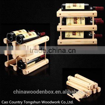 2015 package nice wooden wine display shelf