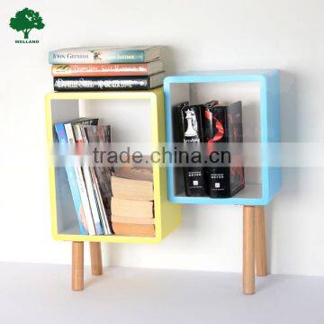Wooden cube rack Storage shelf, side table design J